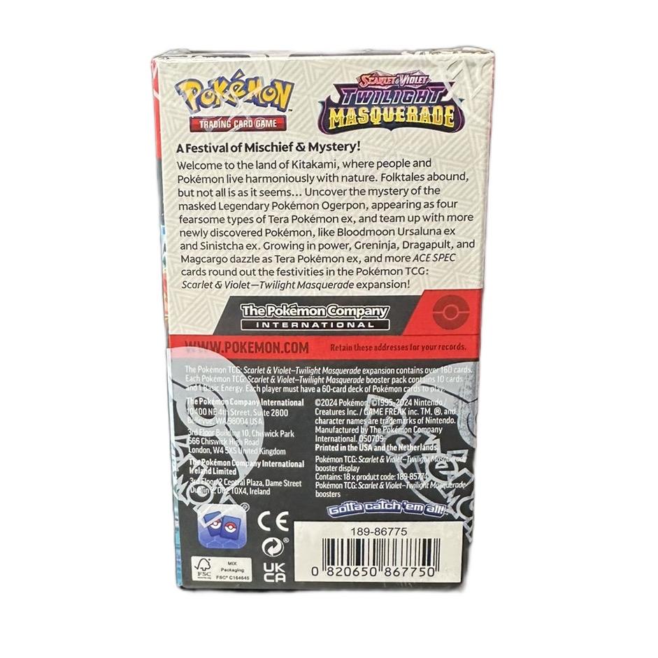 Pokemon Twilight Masquerade Half Booster Box (18 packs)