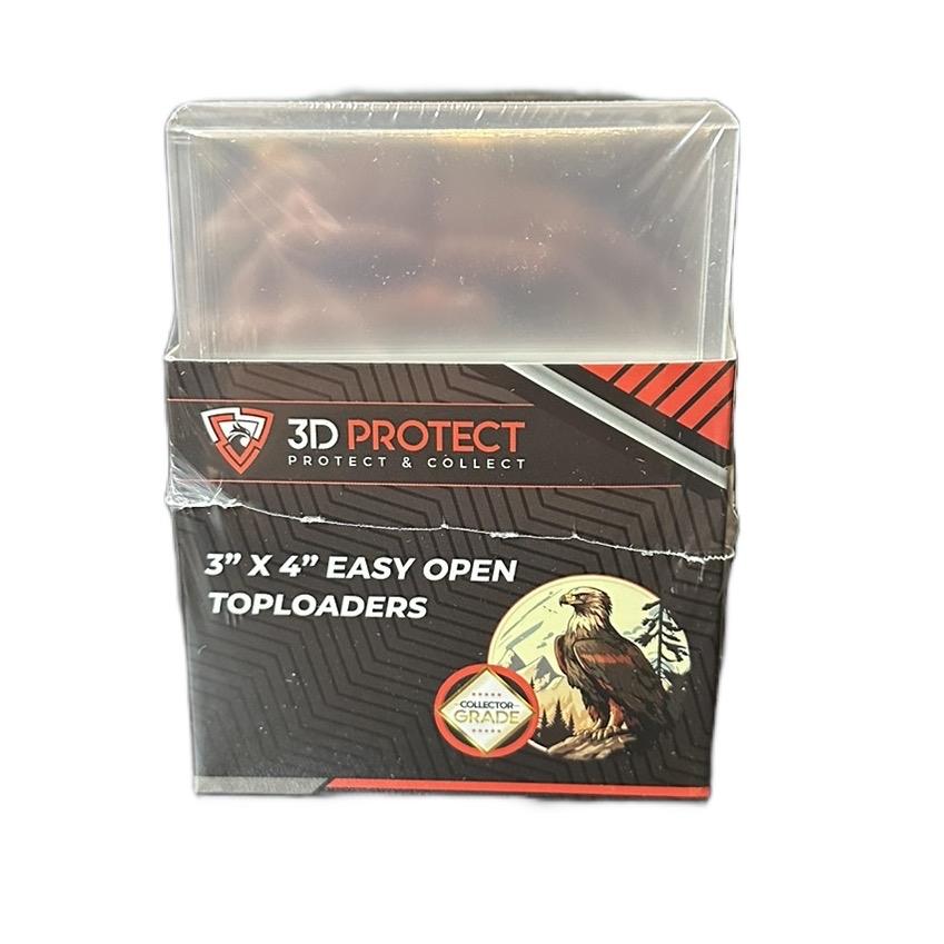 Trading Card Clear Toploaders 3D Protect 76mm x 101mm (Contains 100 Toploaders)