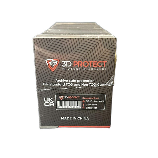 Trading Card Clear Toploaders 3D Protect 76mm x 101mm (Contains 100 Toploaders)